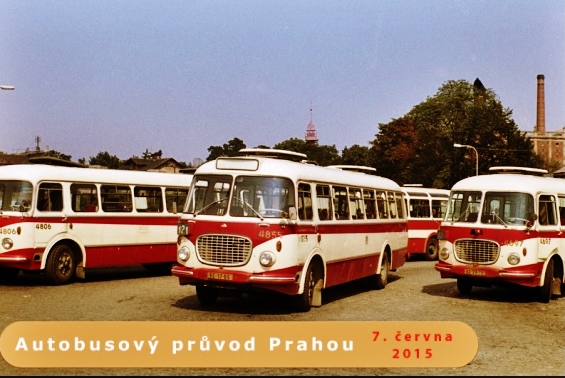 Autobusový  průvod Prahou