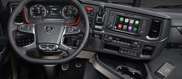 Multimediální systém ve Scanii bude nově pracovat s Apple CarPlay (foto: Scania)
