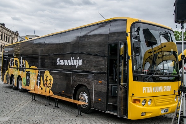 Originální „Sauna Bus“ Scania absolvoval cestu napříč Finskem (foto Scania) 